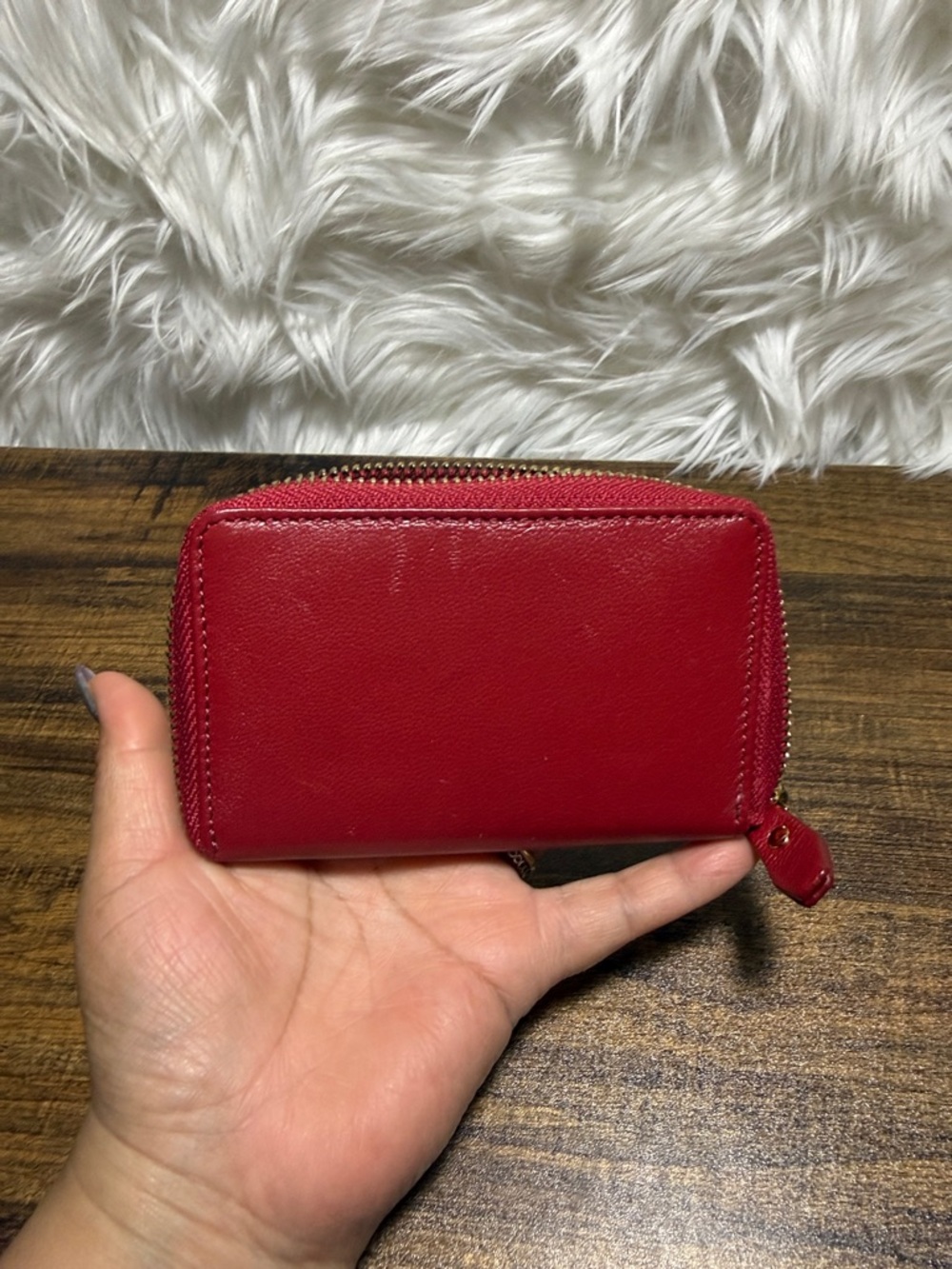 Lord & Taylor Red Zip Wallet